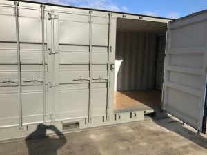 Containers with Side Doors in Grey